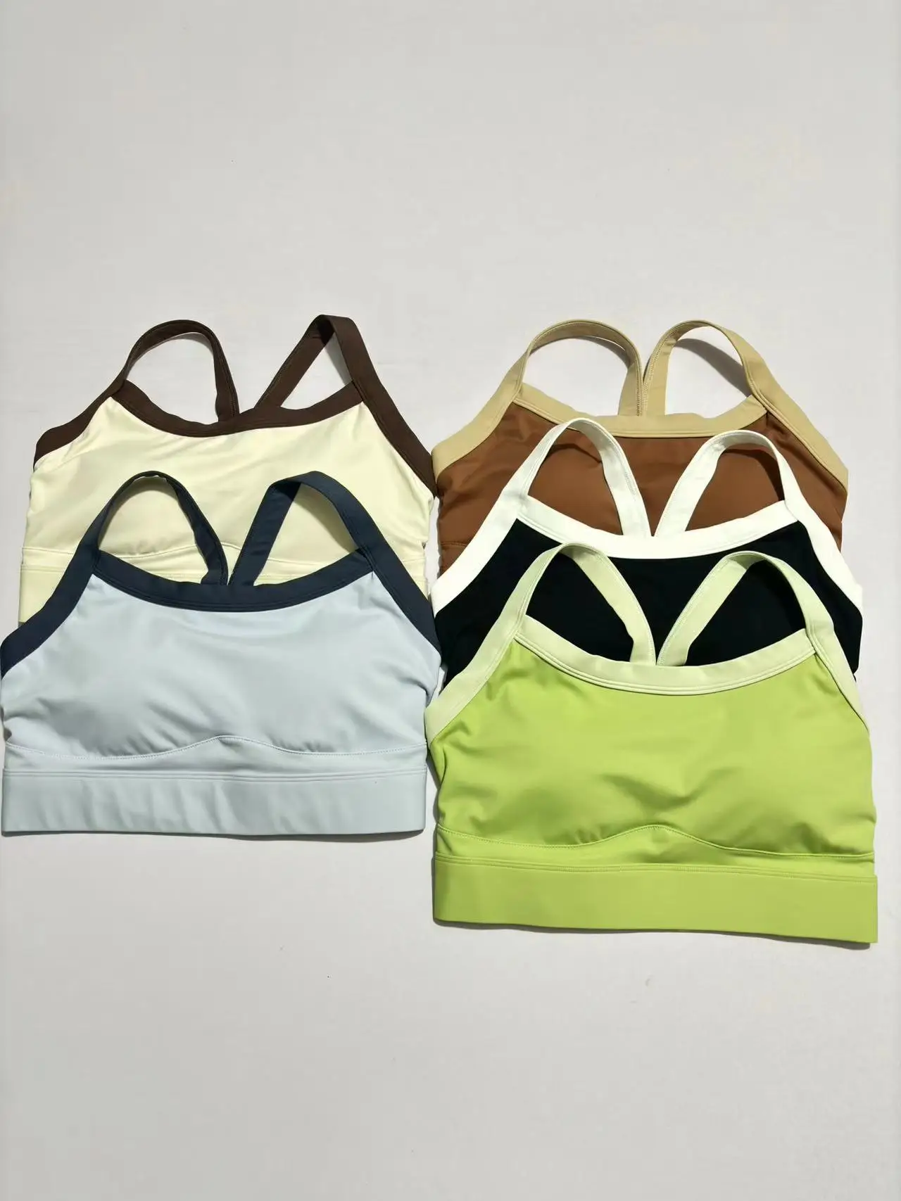 New Europe and the United States fixed chest pad gathered shock-proof back sexy Y word sling sports fitness yoga top sports wome