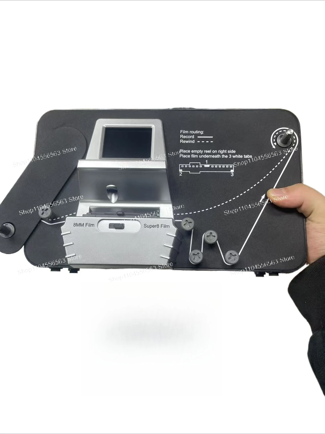 Winait Super 8/8mm Film Digitizer – Converts Reel to Digital Video, Max 5″ Reel Support