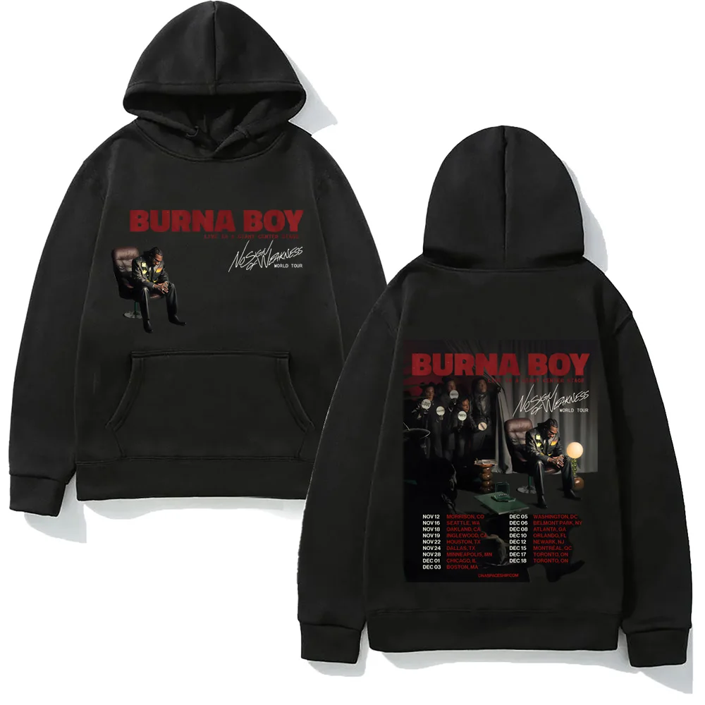 

Burna Boy TOUR2025NEW Hooded for AutumnWinter Aesthetic Gothic Sweatshirt withHooded Casual FleeceClothes SudaderasVintage Hoody
