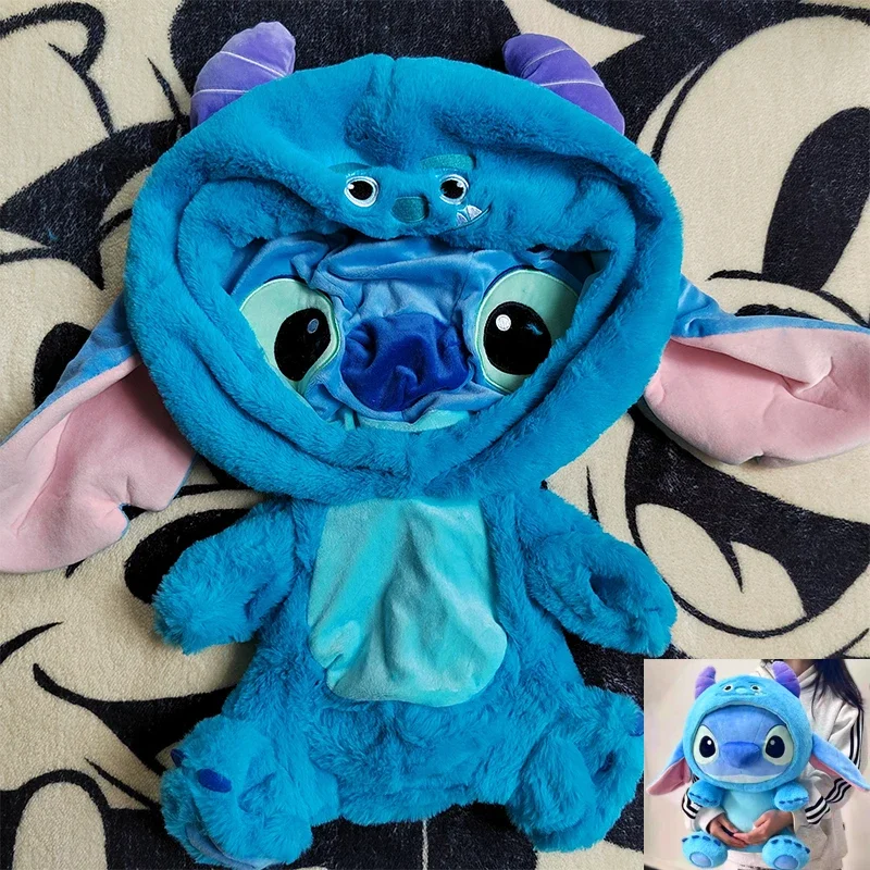 Disney Kawaii Lilo and Stitch Plush Toys Anime Pink Big Stich Sullivan Doll Pillow Semi-finished Leather Holster Gift for Kids