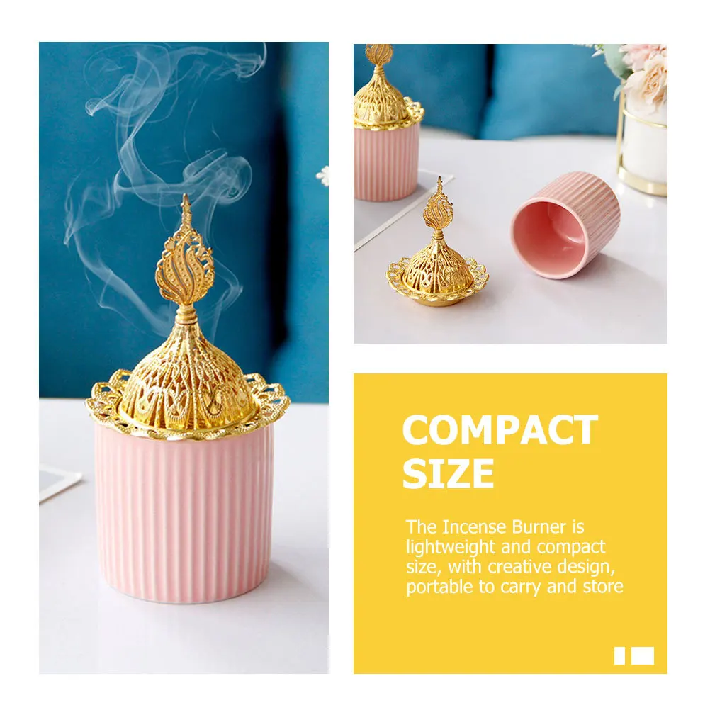 

Elegant Incense Burner Holder Small Censer for Office Bedroom Decor Desktop Incense Furnace Vintage Aroma Burner Household Use