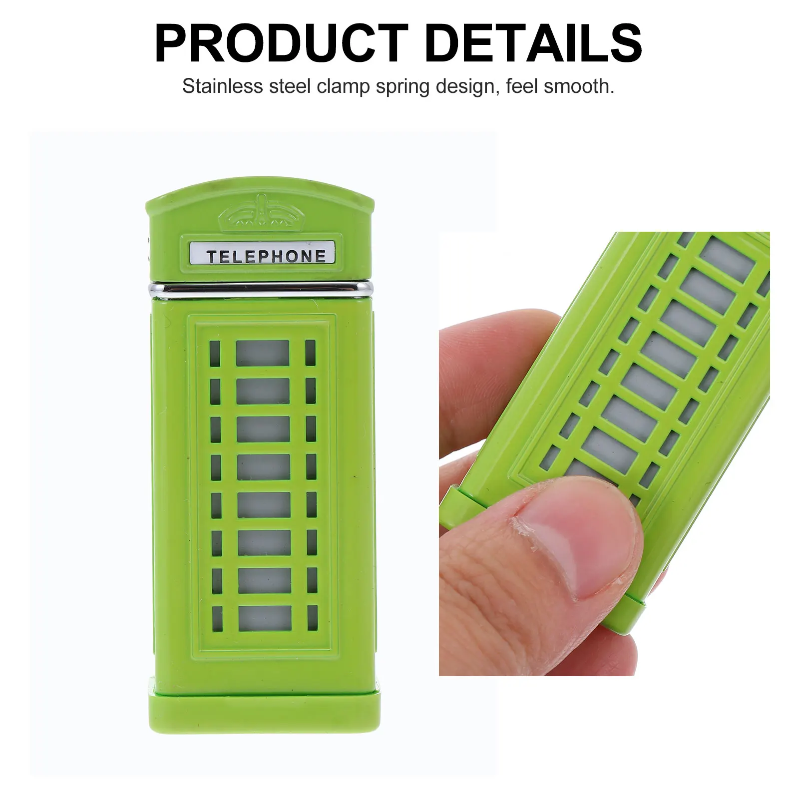 

1pc Telephone Booth Ashtray Retro Pocket Plastic Decorative Cigarette Holder Thickened Compact Home Office Travel Use