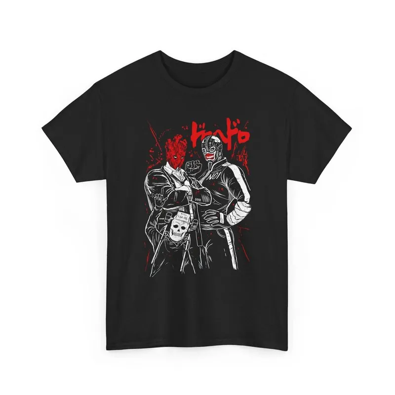 Dorohedoro Dark Anime T-Shirt Nikaido KAIMAN x Hungry Bug Unisex Graphic Tee Caiman Horror Halloween Gift Goth Streetwear