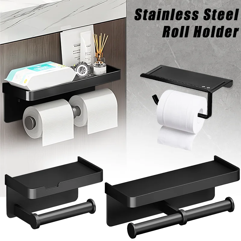 

Toilet Paper Holder Wall-Mounted Aluminum alloy Toilet paper holder tissue rack Bathroom tissue holder Bathroom Accessories