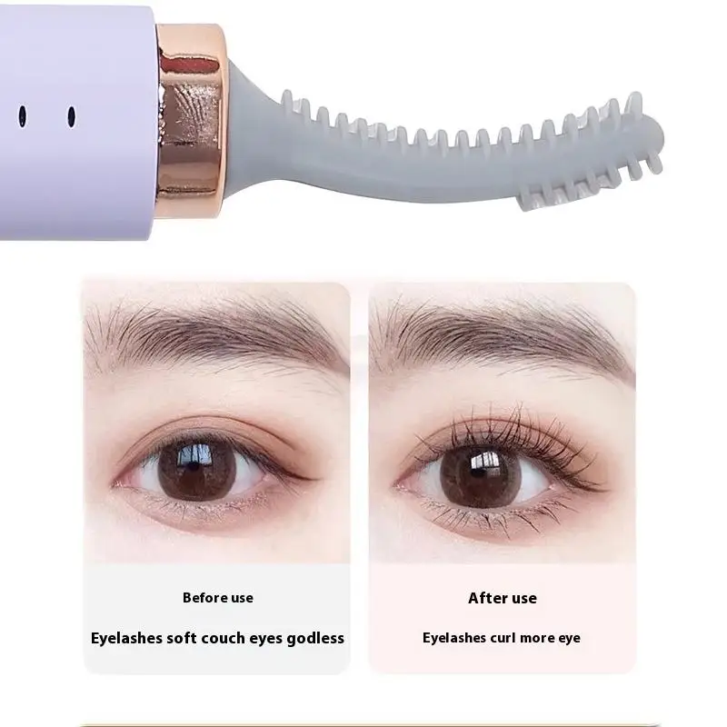 Rizador de pestañas eléctrico 2 en 1 y moldeador de cejas para mujeres, cepillo de pestañas doméstico de tendencia