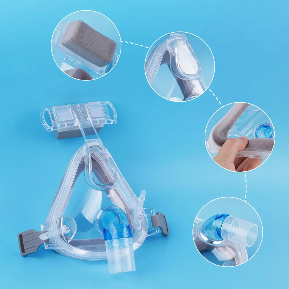 

CPAP Full Face Mask Medical Silicon Full Facial Mask Auto BiPAP CPAP Mouth Nasal Mask with Headgear for Sleep Apnea Anti Snoring