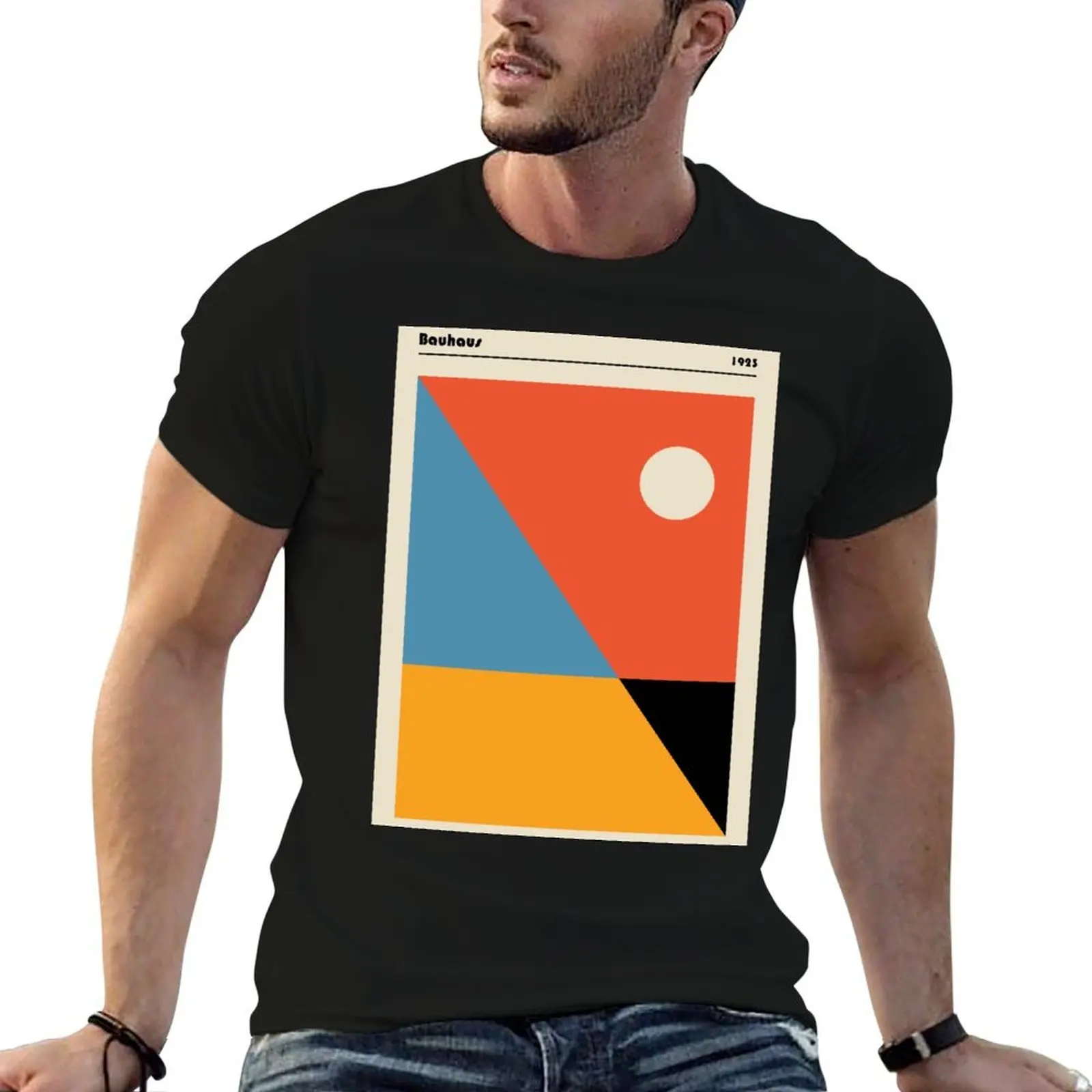 

Bauhaus homage Modern Gallery Abstract Colorful Shape Print T-Shirt man t shirt summer man t shirts graphic T-Shirt