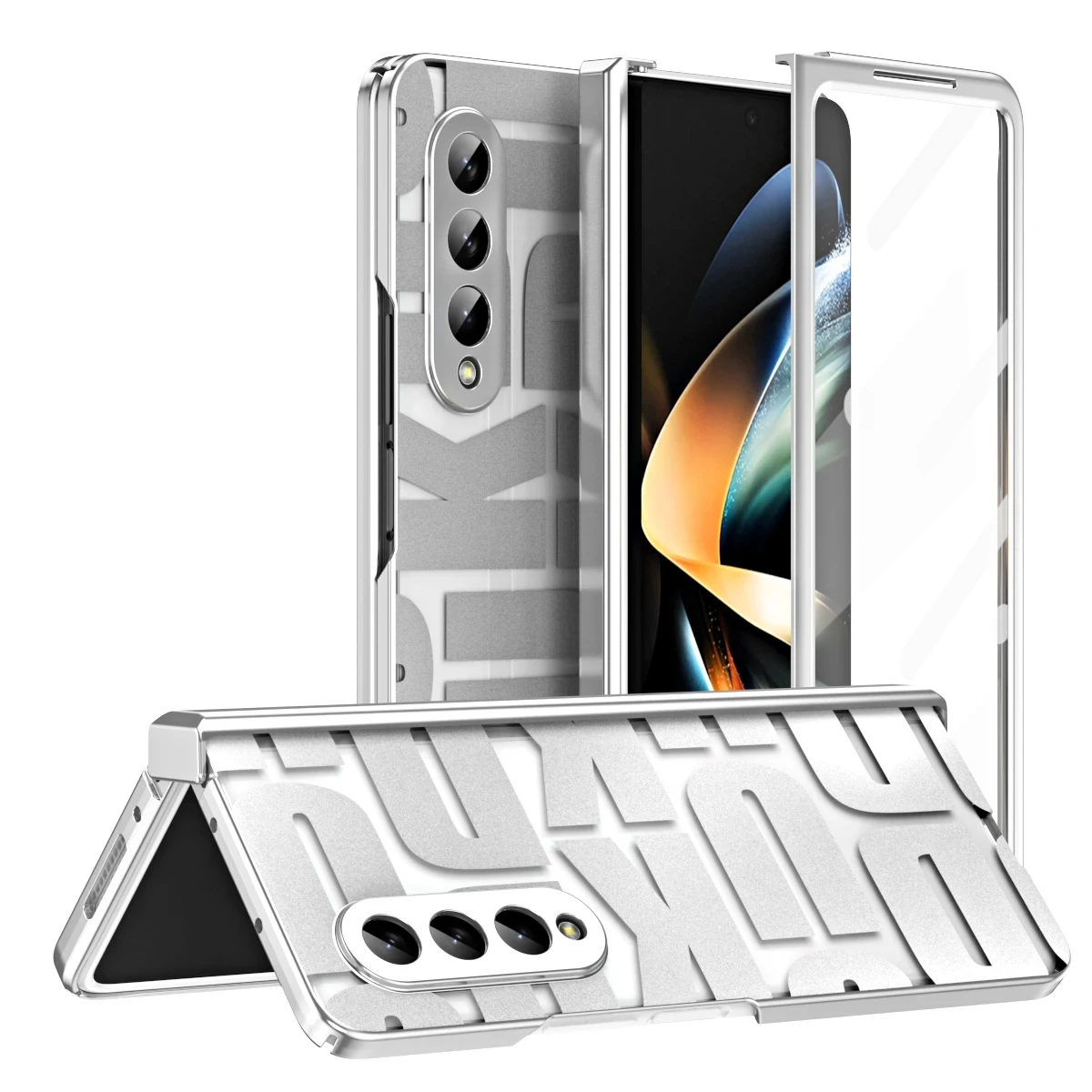 

Plating Clear For Samsung Galaxy Z Fold 5 4 3 2 Case Transparent Hinge Protective Film Screen Cover For Galaxy Z Fold4 Fold5 5G