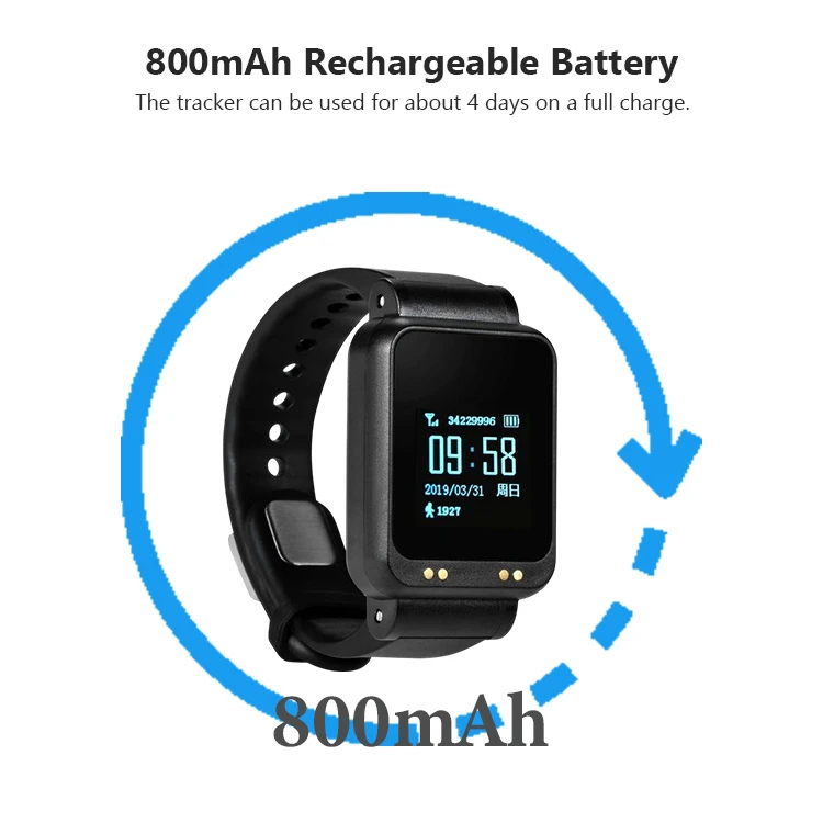 4G GPS سوار المقتفي رصد معدل ضربات القلب SOS GPS الإلكترونية معصمه جهاز تعقب لمرضى الزهايمر المسنين #3