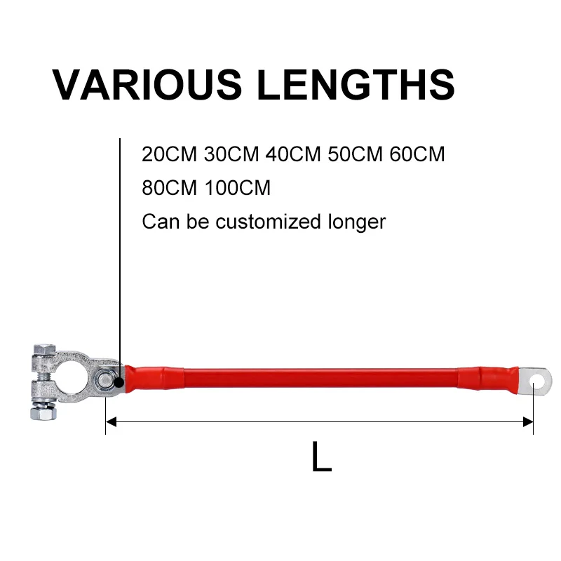 Car Inverter UPS 6 4 2 0 AWG Battery Connection Cable 25mm Super Soft Silicone Wire 35mm 50mm with Lug Parallel Connect Bellows