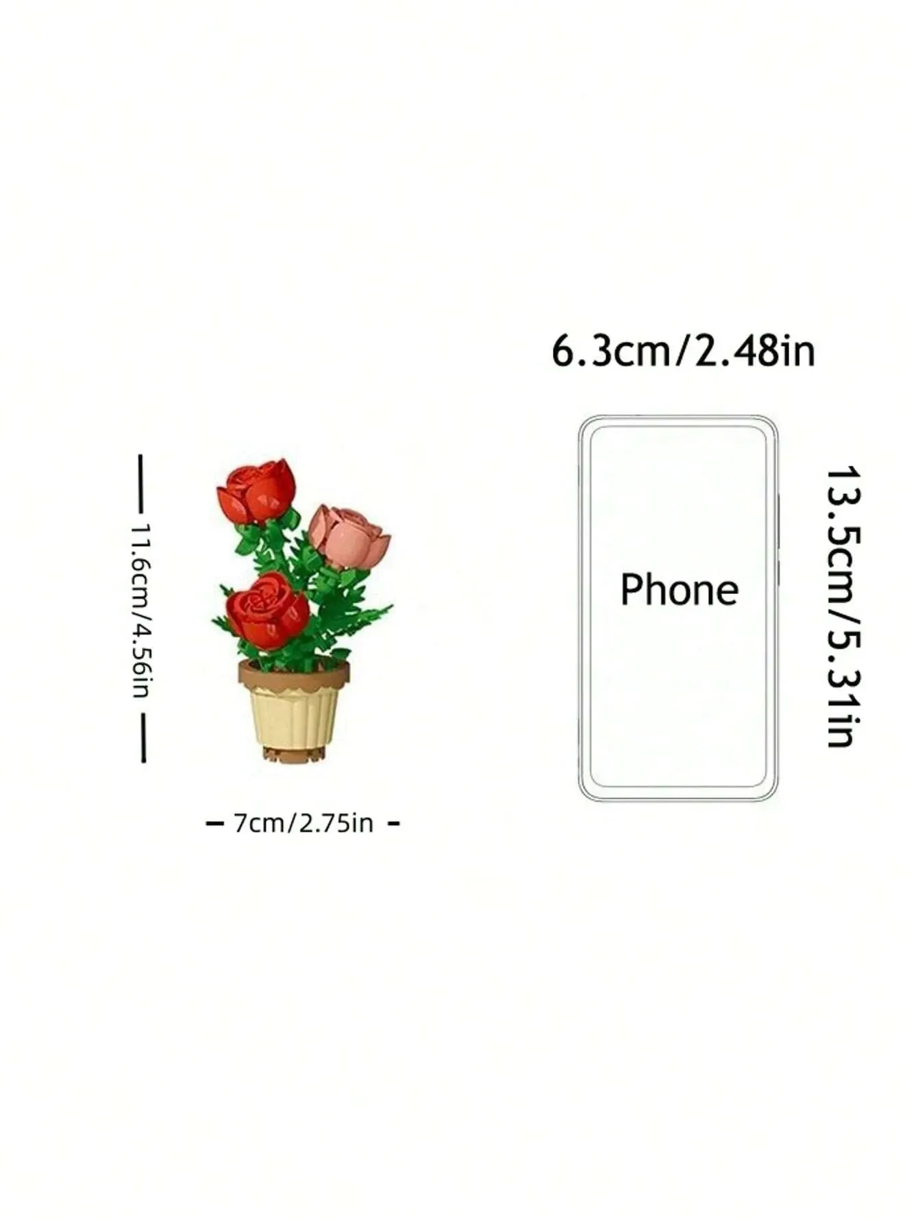 Eternal Flower Building Blocks, Freehand Potted Building Blocks - Romantic DIY Home Decoration and Eternal Flowers, Multi-Functi