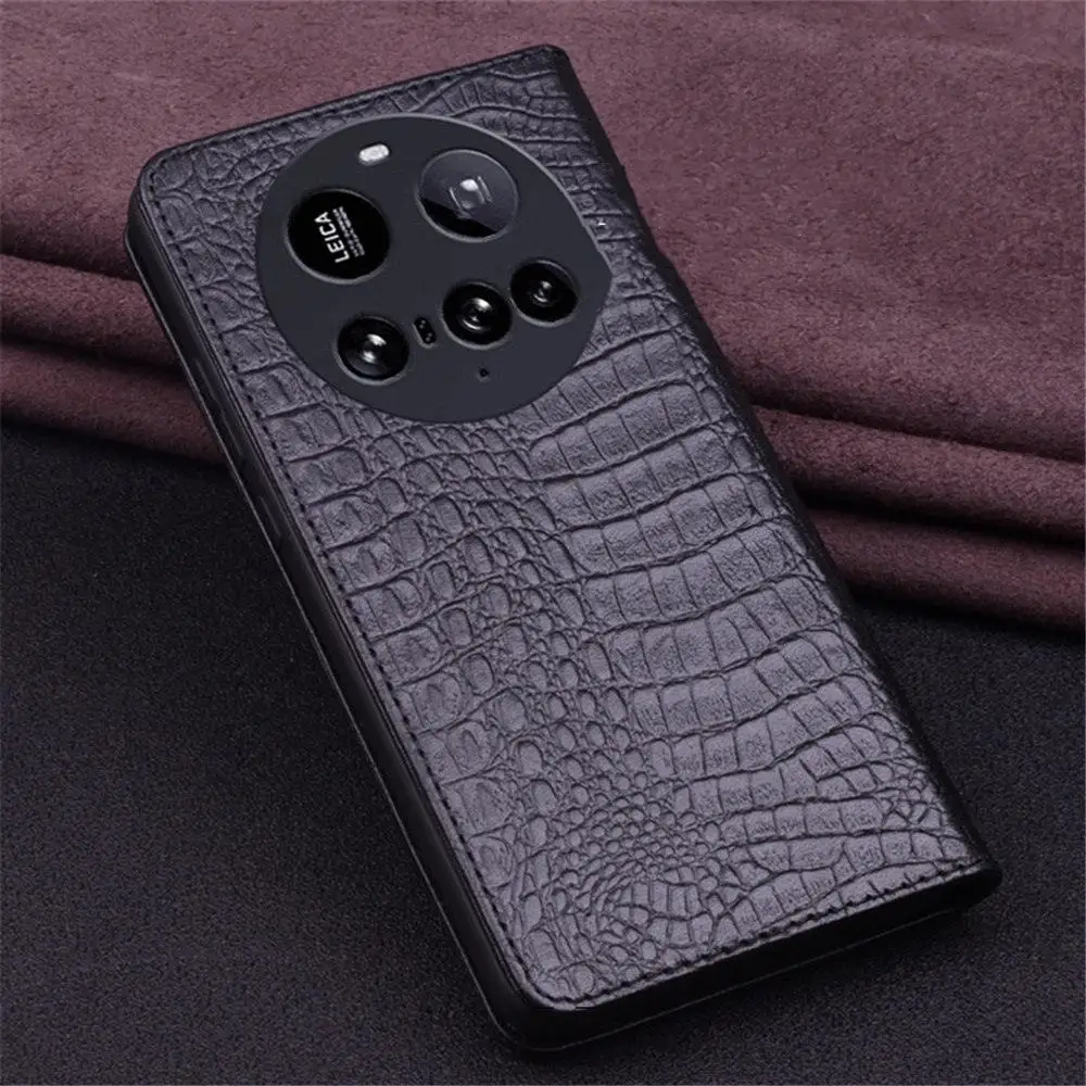 

Чехол премиум-класса из натуральной коровьей кожи для Xiaomi 15 15, ультра-крокодиловый чехол-держатель