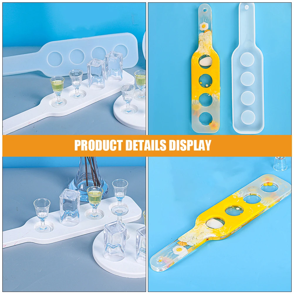 

2pcs Crystal Shot Glass Tray Mold Mold Thickened Resin Silicone Shot Glass Tray Making Mirror Jewelry DIY Accessories