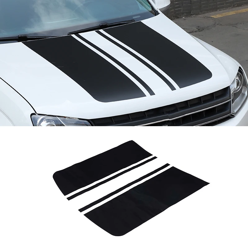 Car Hood Stickers Engine Cover Decor Sticker Front Hood Decoration Sticker Car Body Trim Stripes For Volkswagen Amarok 2011-2018