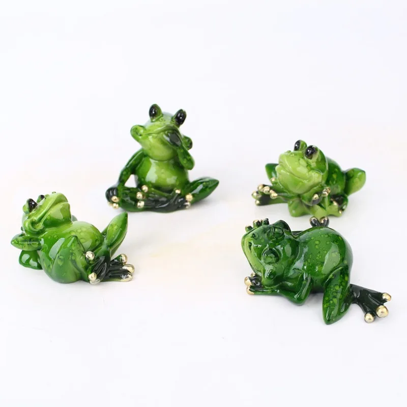 Niedliche ländliche Karikatur Frosch Harz Figur Ornamente Kunst handwerk Skulptur Wohnzimmer Wohn accessoires Büroraum Dekoration