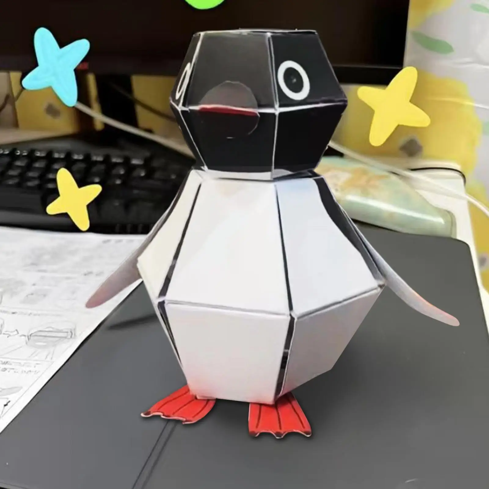 프레스 바운싱 페이퍼 펭귄 조각상 - 동물 장식 공예 키트 소년, 소녀, 어린이, 청소년용, 유치원 파티 교실용