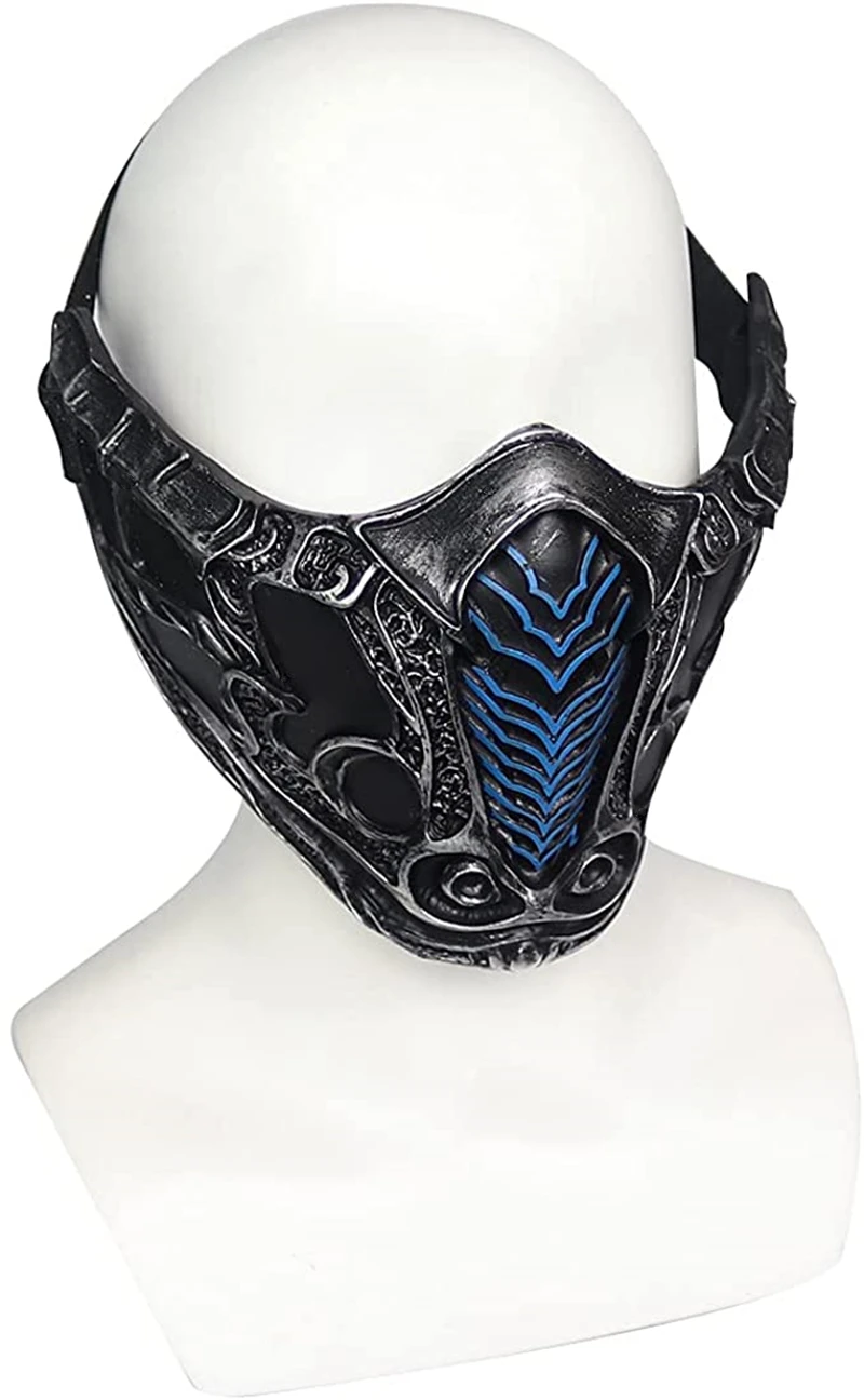 Mask Cosplay Sub-zero Scorpion Half Face Halloween Prop Resin