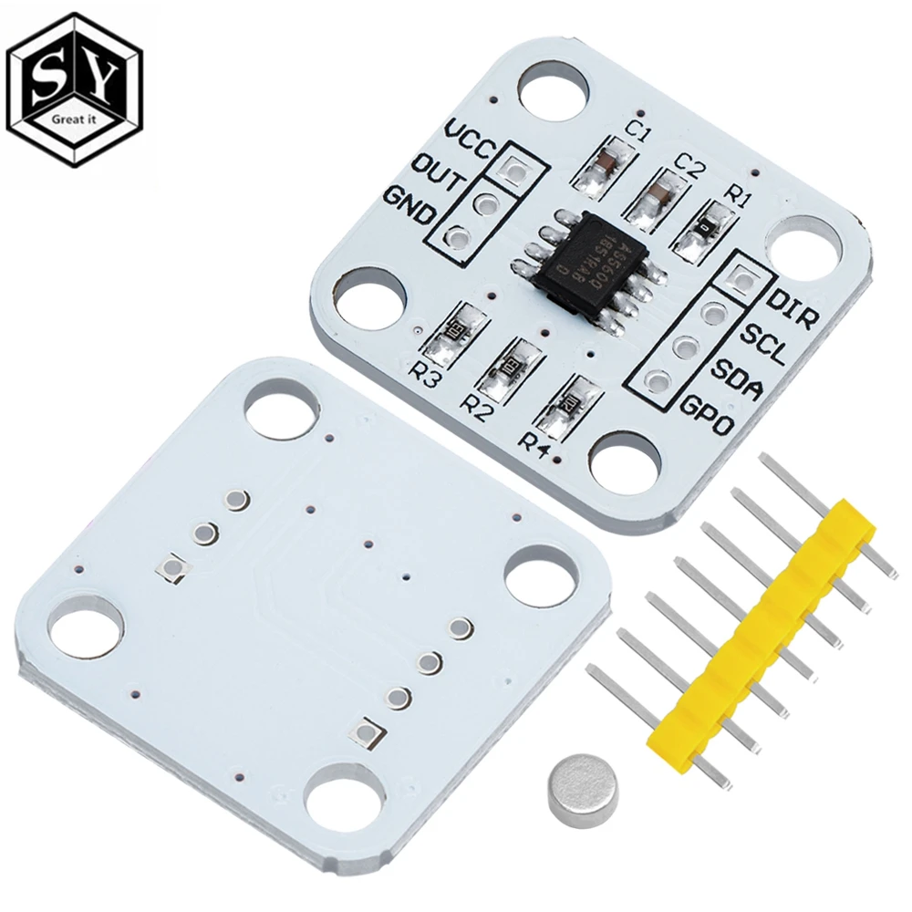 AS5600 magnetic encoder magnetic induction angle measurement sensor module 12bit high precision For aduino