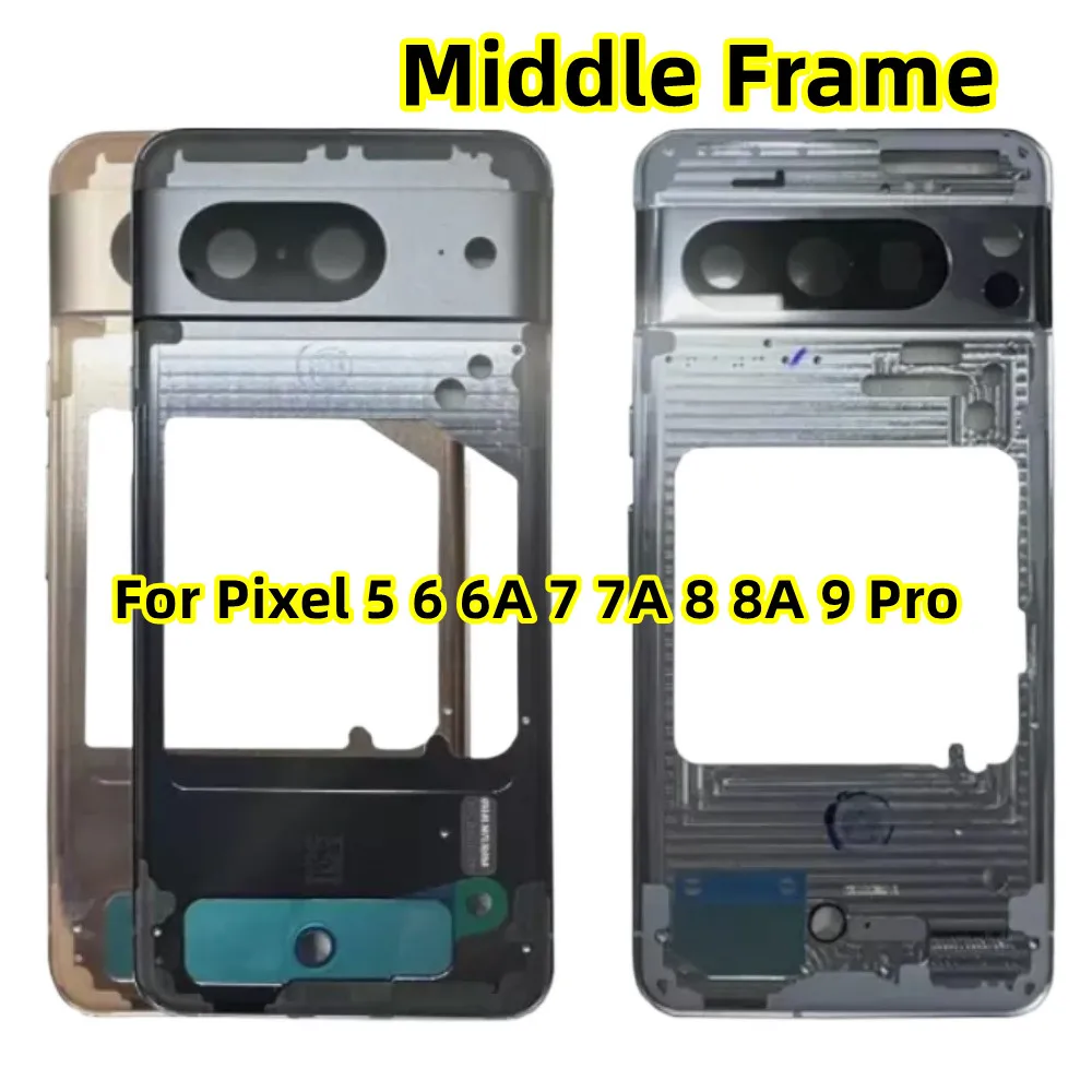 Middle Frame Original For Google Pixel 7A 7 6A 6 8 Pro 5G Mid Bezel LCD Digitizer Holder Front Screen Panel Housing Replacement