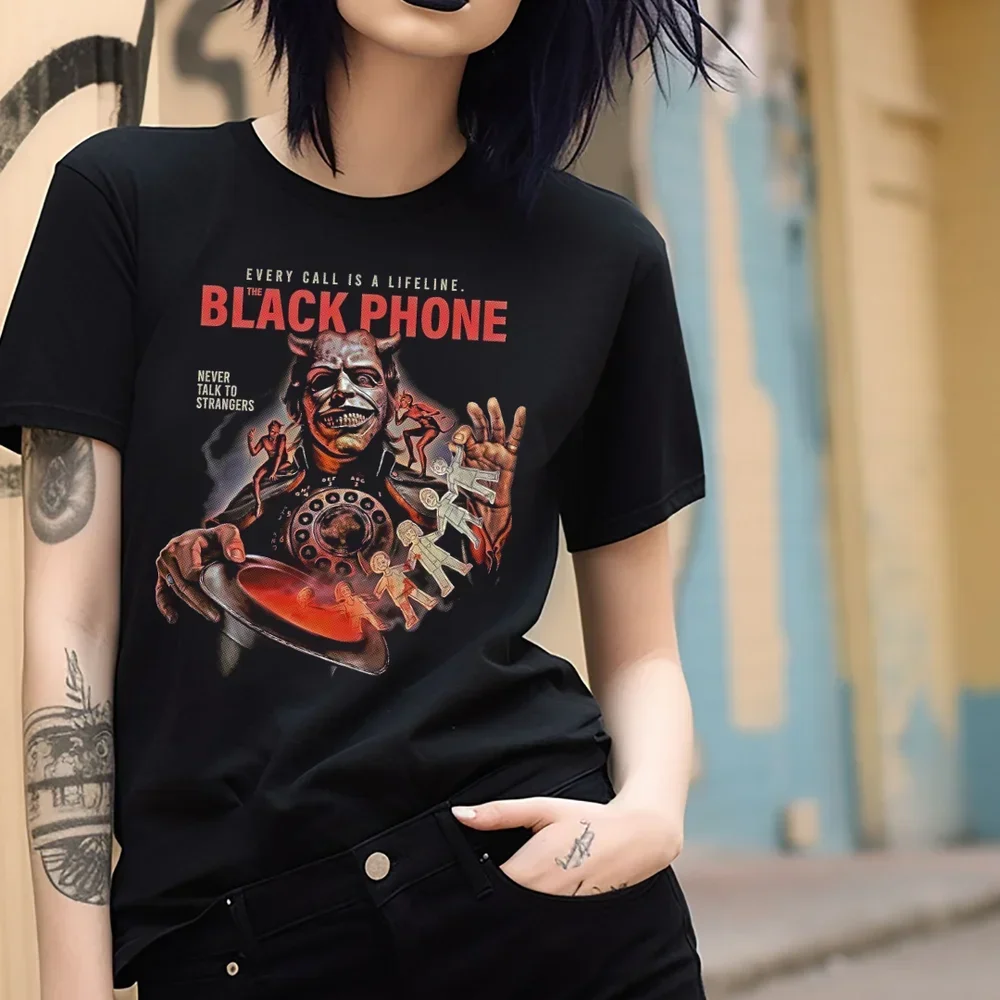 The Black Phone Never Talk To Strangers Horror Movie T-shirt Black