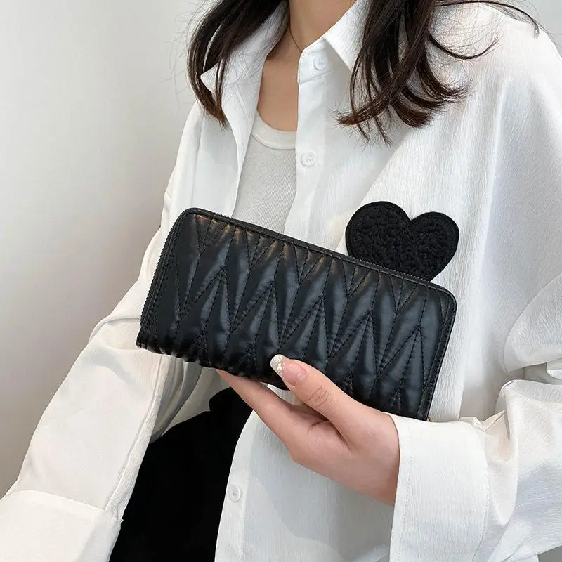 Long Version Women's Wallet Convenient Large Capacity Mobile Phone Bag Pure Color Handheld Coin Purse Fashionable Spring 2023