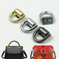 2pcs/set D Ring Bag Side Clip Buckles Retro Metal Double D Buckle Handbag Chain Handles Connector Bag Strap Hardware Accessories