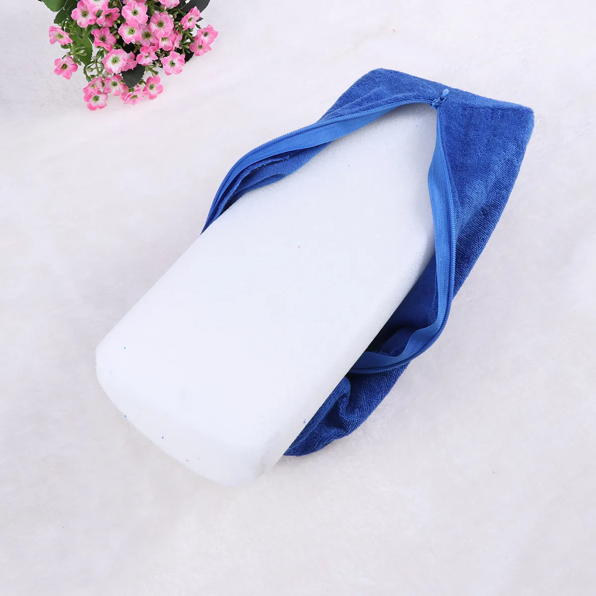 Nail Hand Rest Cushion Blue Portable Foldable Washable Wrist Support Pad for Manicure Salon Comfort