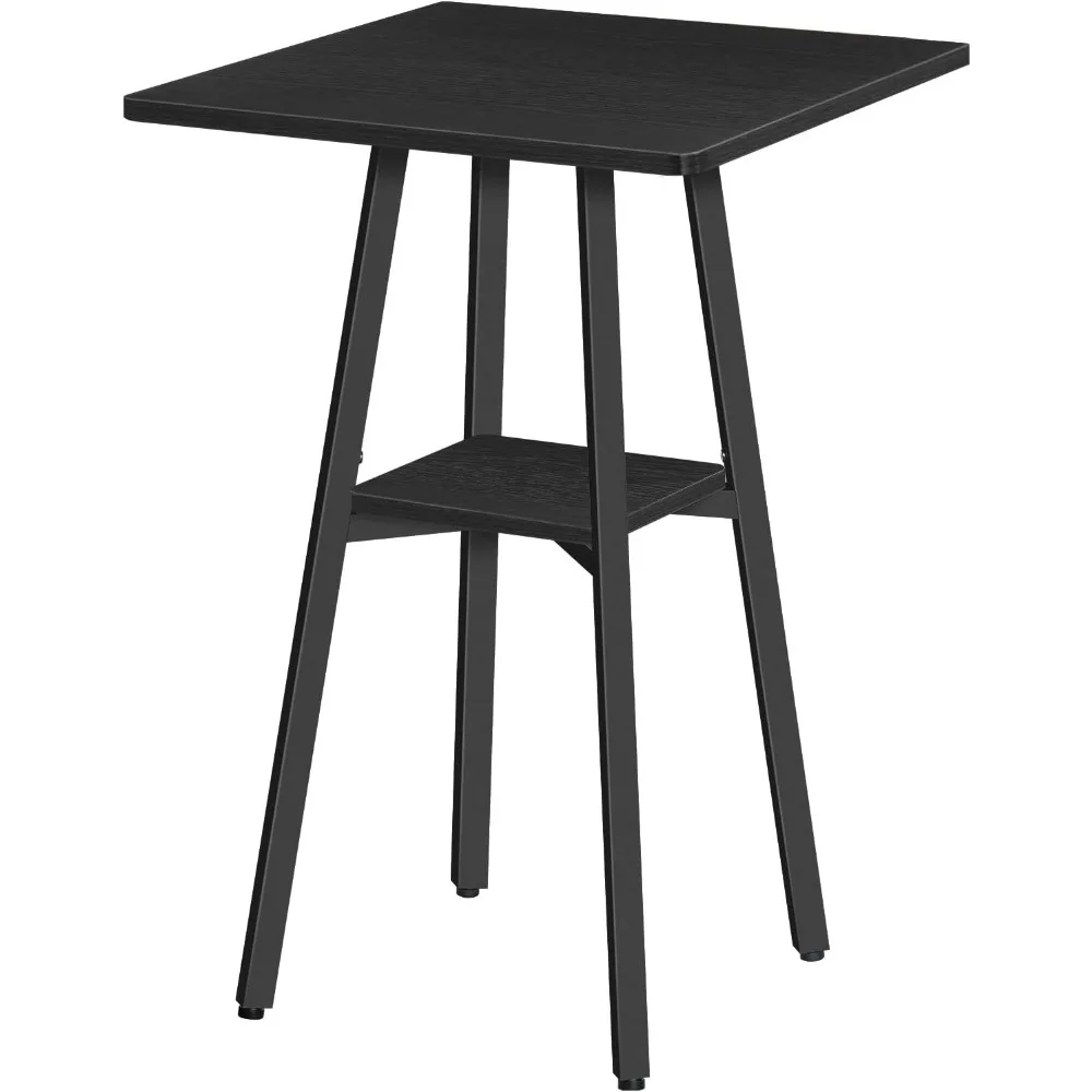 

Bar Table, 2-Tier High Top Pub Table, Counter Height Table with Storage, Small Kitchen Dining Table, 36.6 High Bar Table