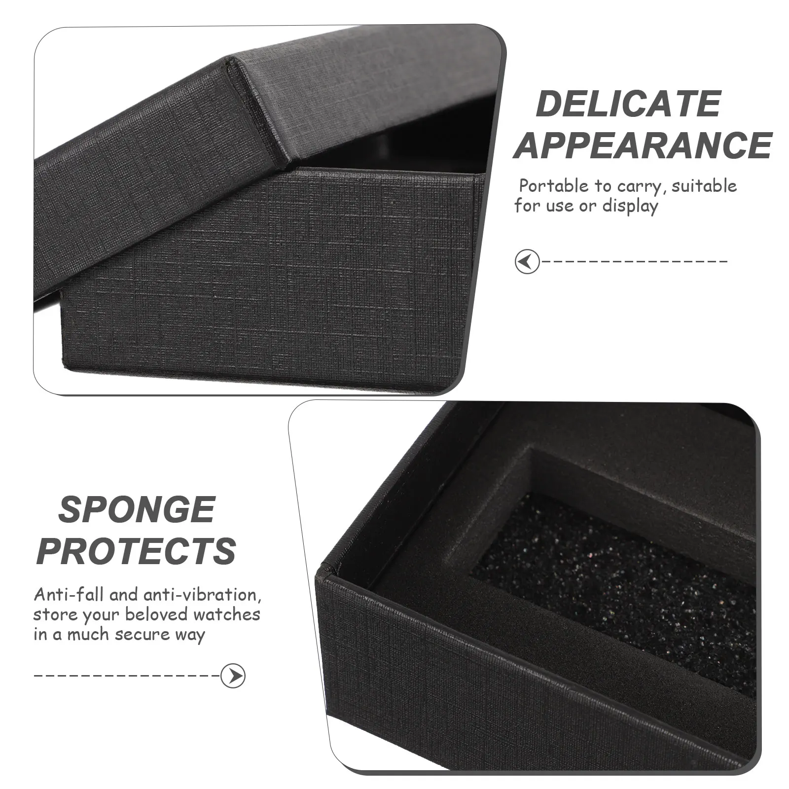 5pcs Single Watch Box Paper Watch Box Watch Holder With Sponge Rectangular Watch Gift Packaging Box