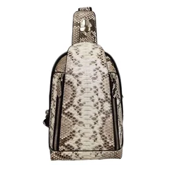 New Fashion Genuine Leather Men Waist Packs Casual Chest Bags High Quality Boy Python Skin Brand Design Chest Shoulder Package