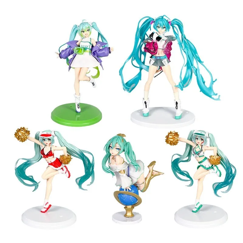 

Хацунэ Мику аниме персонаж мода болельщик Хацунэ Мику фигурка каваи кукла для девочек ПВХ серия модель игрушки украшения