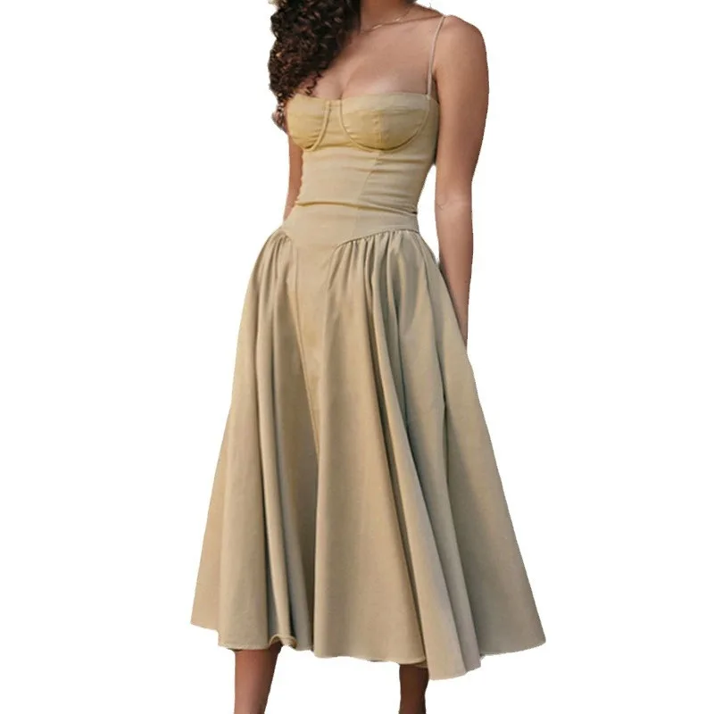 2025 Spring Summer Robe Femme Sexy Trendy Spaghetti Strap Slim Elegantes Style Suspender Party Dress Vestidos Streetwear Dresses