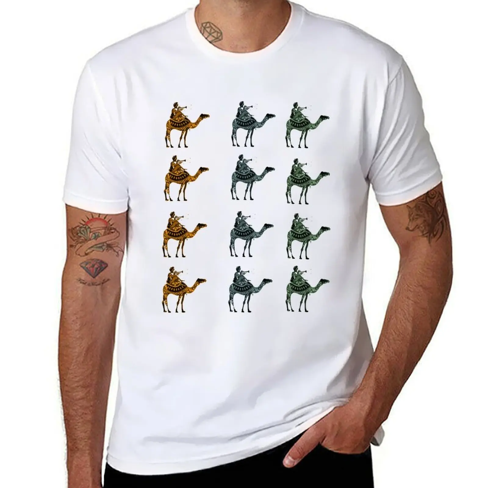 

Arabic Camels Patterns T-Shirt black cotton t-shirt plain for man package t shirt custom print T-Shirt