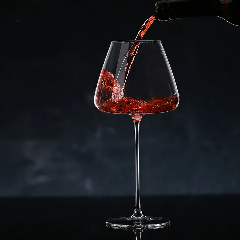 Creative 550-650Ml Convex Bottom Handmade Red Wine Glass Ultra-Thin Crystal Burgundy Bordeaux Goblet Art Big Belly Tasting Cup