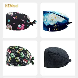 Scrub Cap Cotton with Sweatband Men and Women Laboratory Work Hat Pet Salon Nursing Scrub Hats Medical Dust Cap