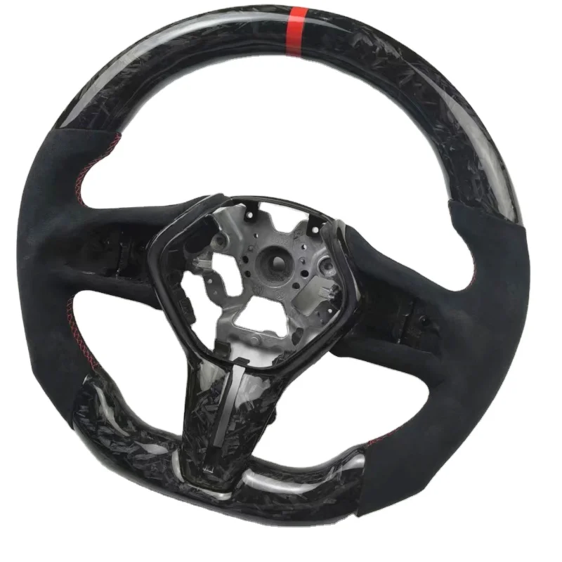 Infiniti Q50/Q60 D-Shape Carbon Steel Sports Steering Wheel Leather PVC for BMW Civic GLC GLE GLS E-Class S-Class including QX50