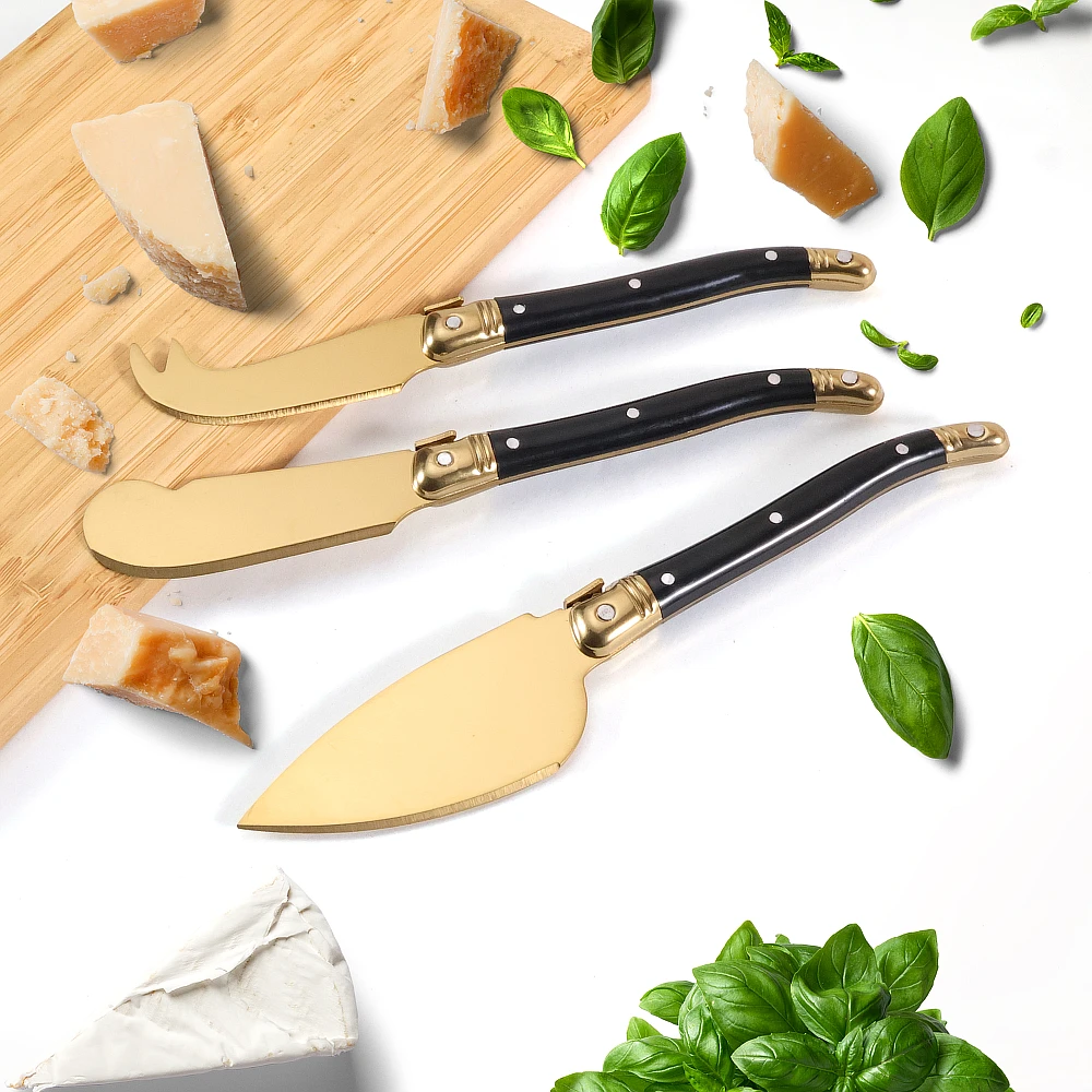 סכין גבינה jaswehome להגדיר חותך חמאה זהב חוצץ כלי חמאה גבינה