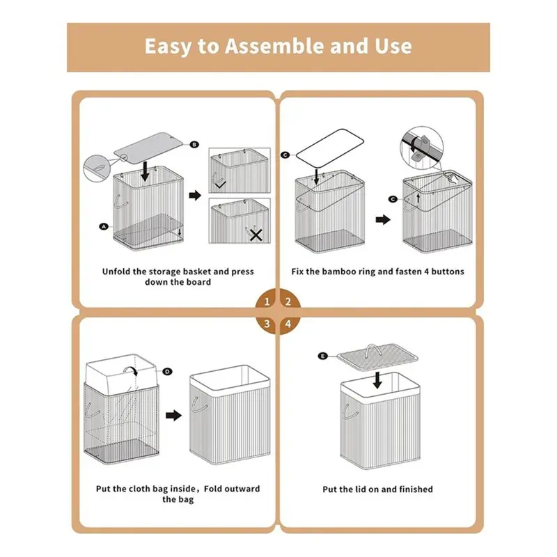 A96K-Bamboo Toilet Paper Storage With Lid & Handel 8 Gallons (30L)