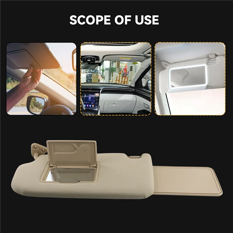 

A82M-Sun Visor With Vanity Mirror For Hyundai TUCSON 2004-2014 Sunshading Board