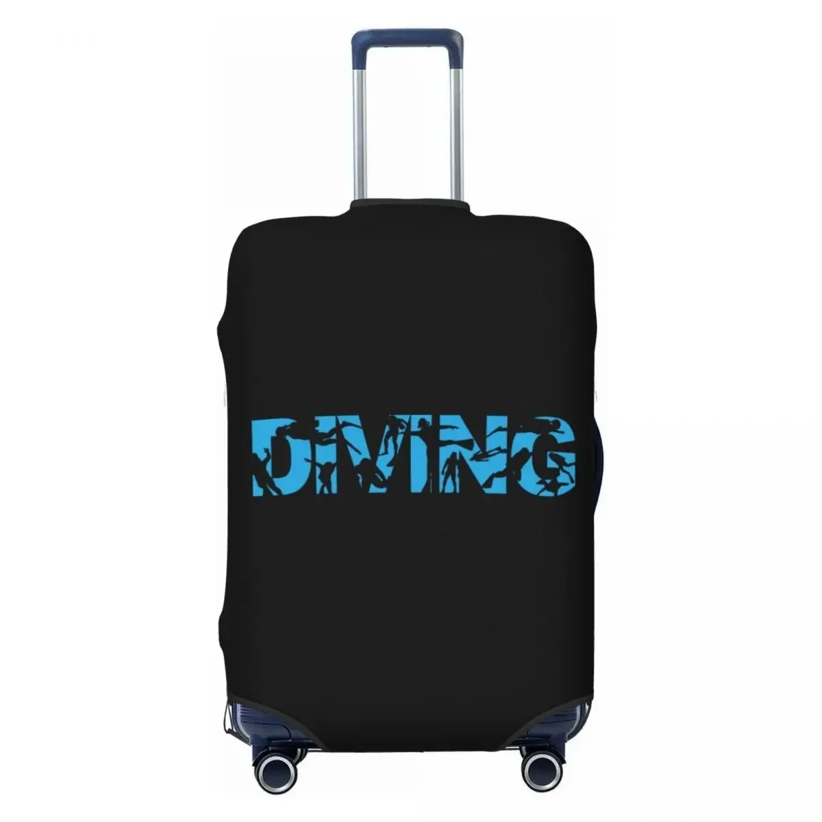 Custom Scuba Diving Word Luggage Cover Protector Cute Dive Diver Gift Travel Suitcase Covers for 18-32 Inch