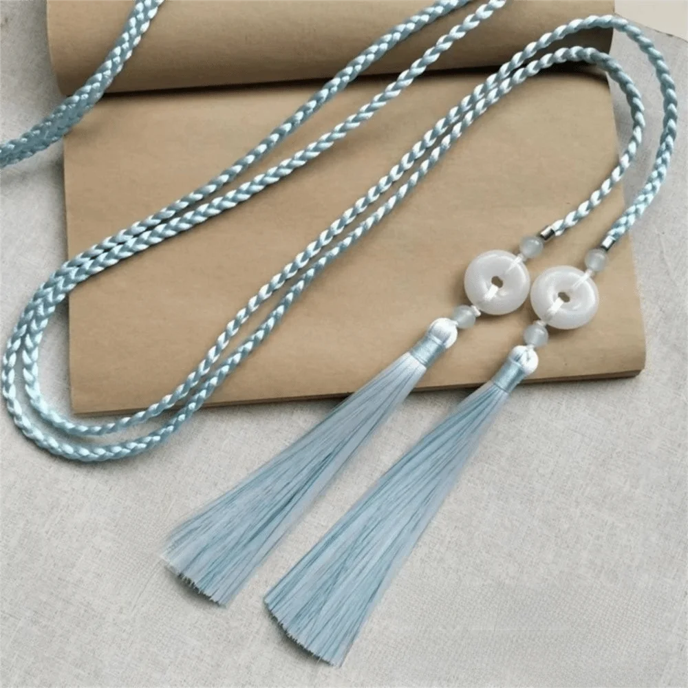 Retro Handgewebter Hanfu Taillengürtel Chinesischer Stil Traditioneller Quasten-Taillenriemen Ping An Anhänger Taillenseil für Männer und Frauen – Detail 8
