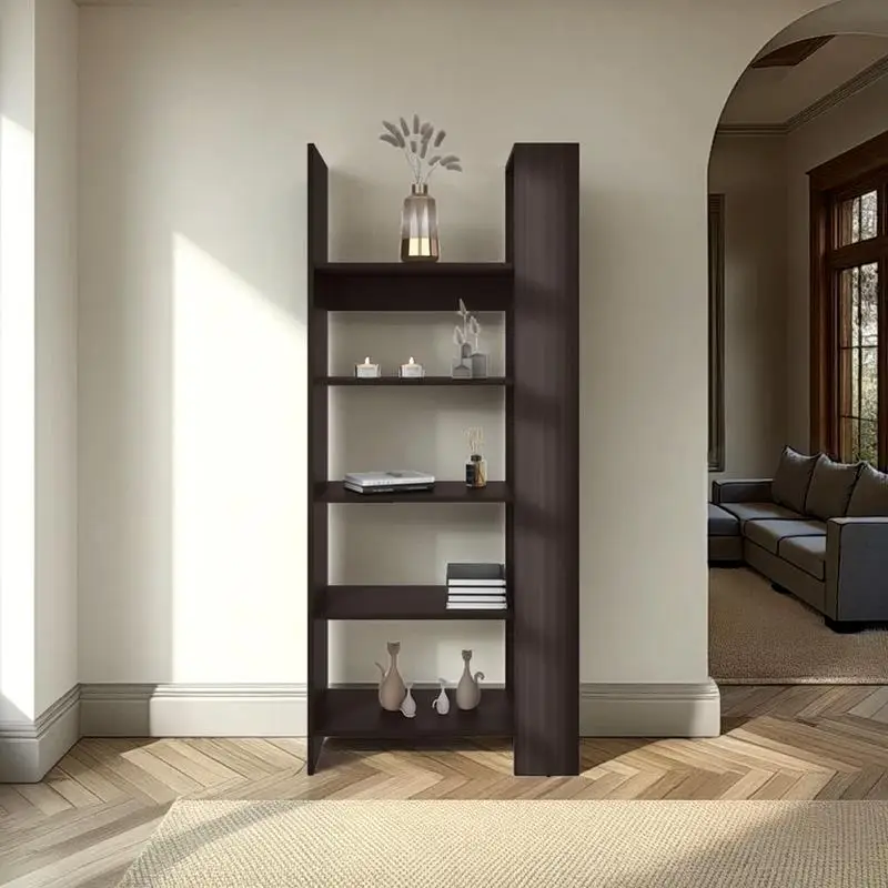 

Modern Vertical Bookcase, Freestanding Storage Unit for Books and Decor