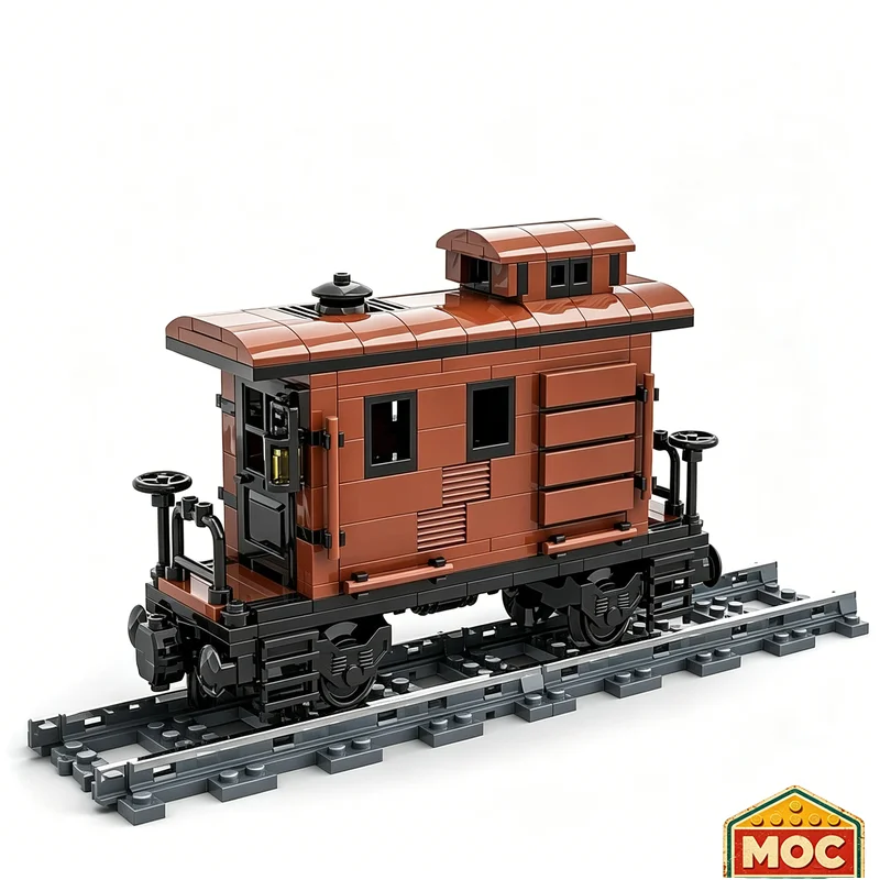 262 Parts New Old West Brake Wagon Train Car Model Building Blocks Custom DIY Educational Assembly Toys Creative Birthday Gifts