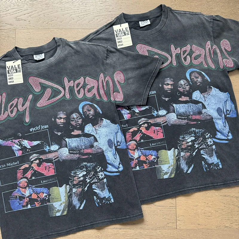 

Футболка Vale High-Street Vintage Wash Do Old Character, розовая футболка с буквенным принтом для мужчин и женщин, футболка с круглым вырезом и коротким рукавом