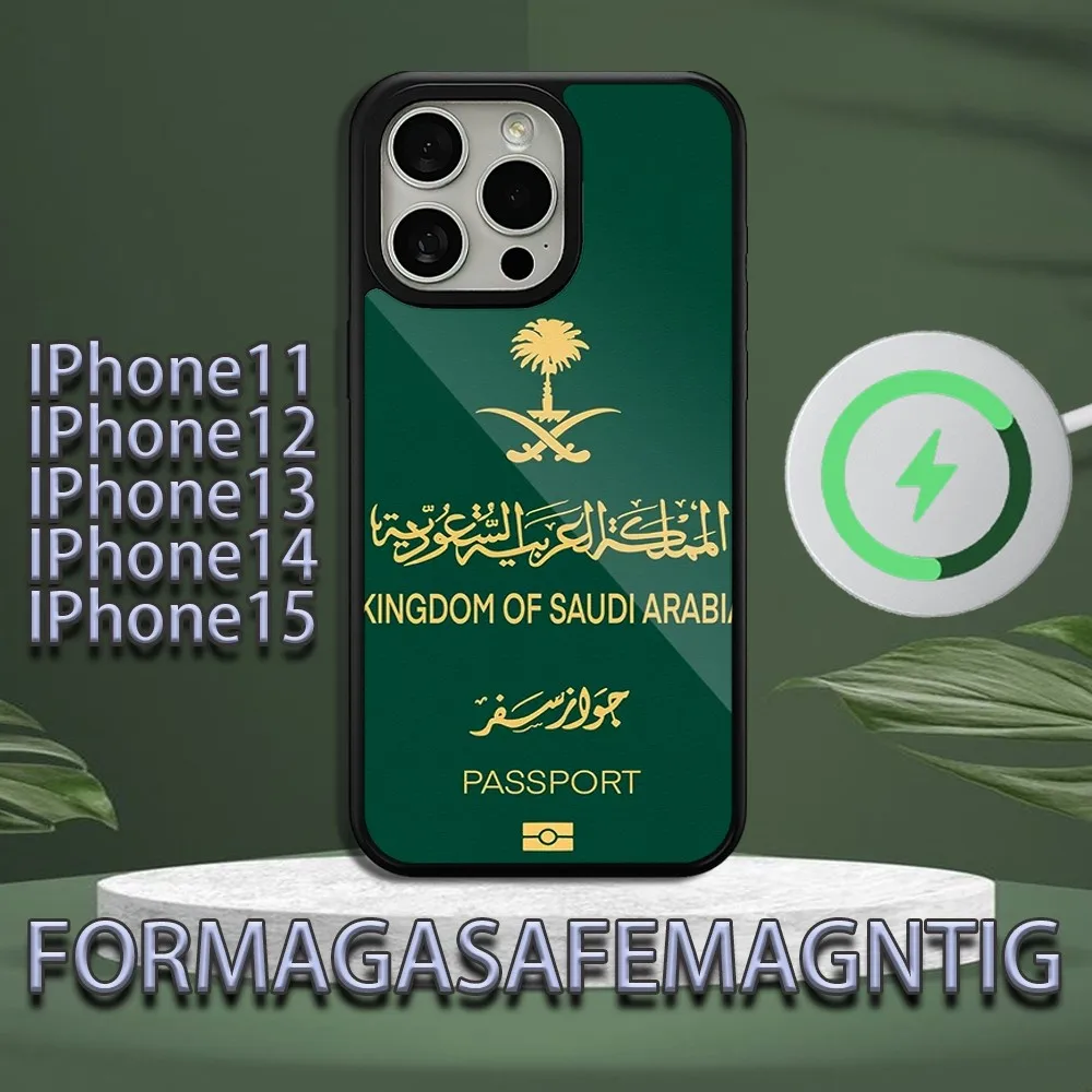 Kingdom Of Saudi Arabia  Phone Case For iPhone 11 12 13 14 15 Plus Pro Max Charging  Magsafe Magnetic Wireless Cover