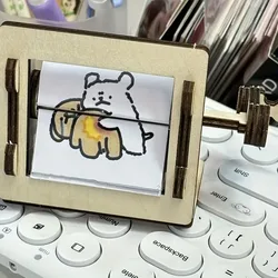Wooden hand-cranked animation machine can be DIYed to change the pattern, freely assembled and can be used on the desktop