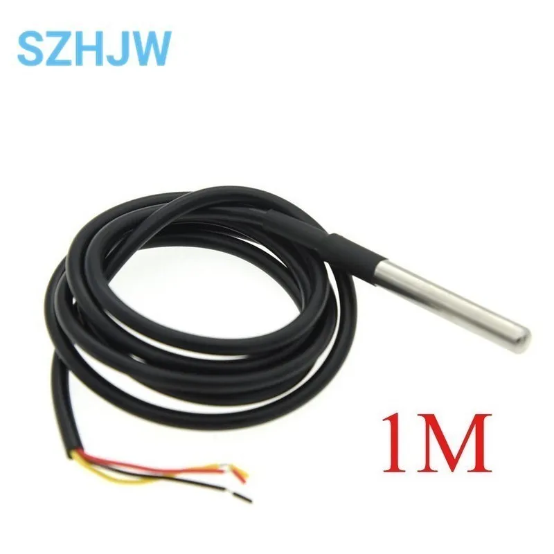 DS18B20 Stainless Steel Package 1/2/3/5Meter 100/200/300/500CM Waterproof 18b20 Cable Probe Temperature Sensor