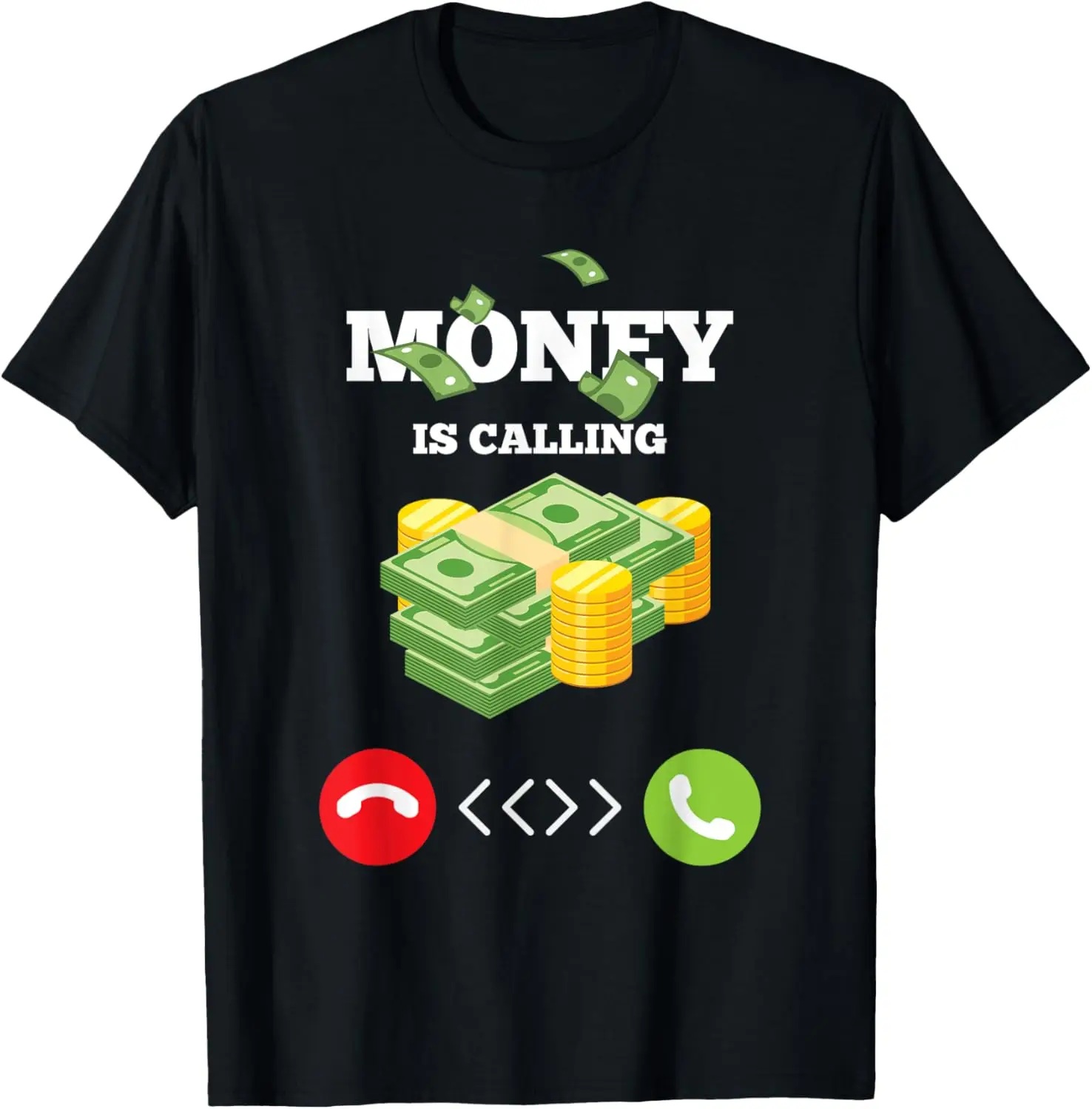 

Футболка Money Is Calling с графическим рисунком, забавная деловая повседневная футболка для мужчин
