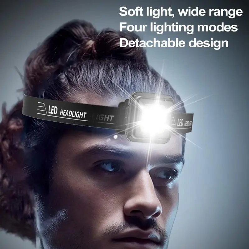 LED Rechargeable Headlamp 4 Modes Multifunctional Bright Head Lamp LED Rechargeable Forehead Light Outdoor Accessories For