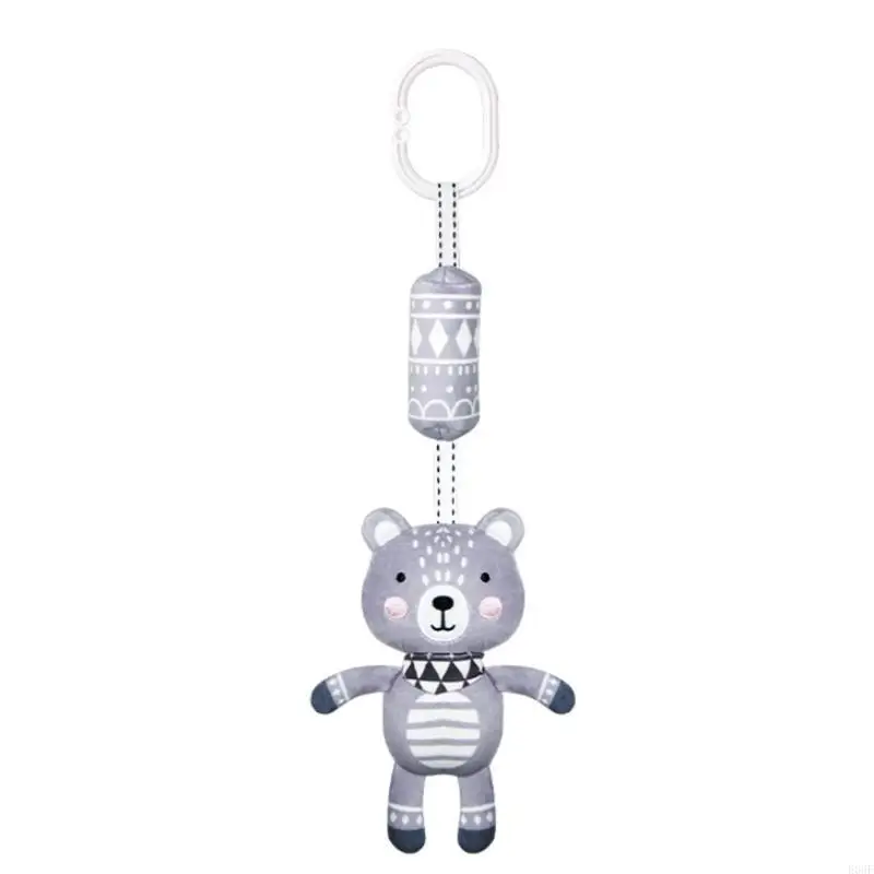 E06F Baby Stroller Mobile Rattle Pushchair Pram Pendant Bed Cartoon Animal for Doll Infants Crib Hanging Educational